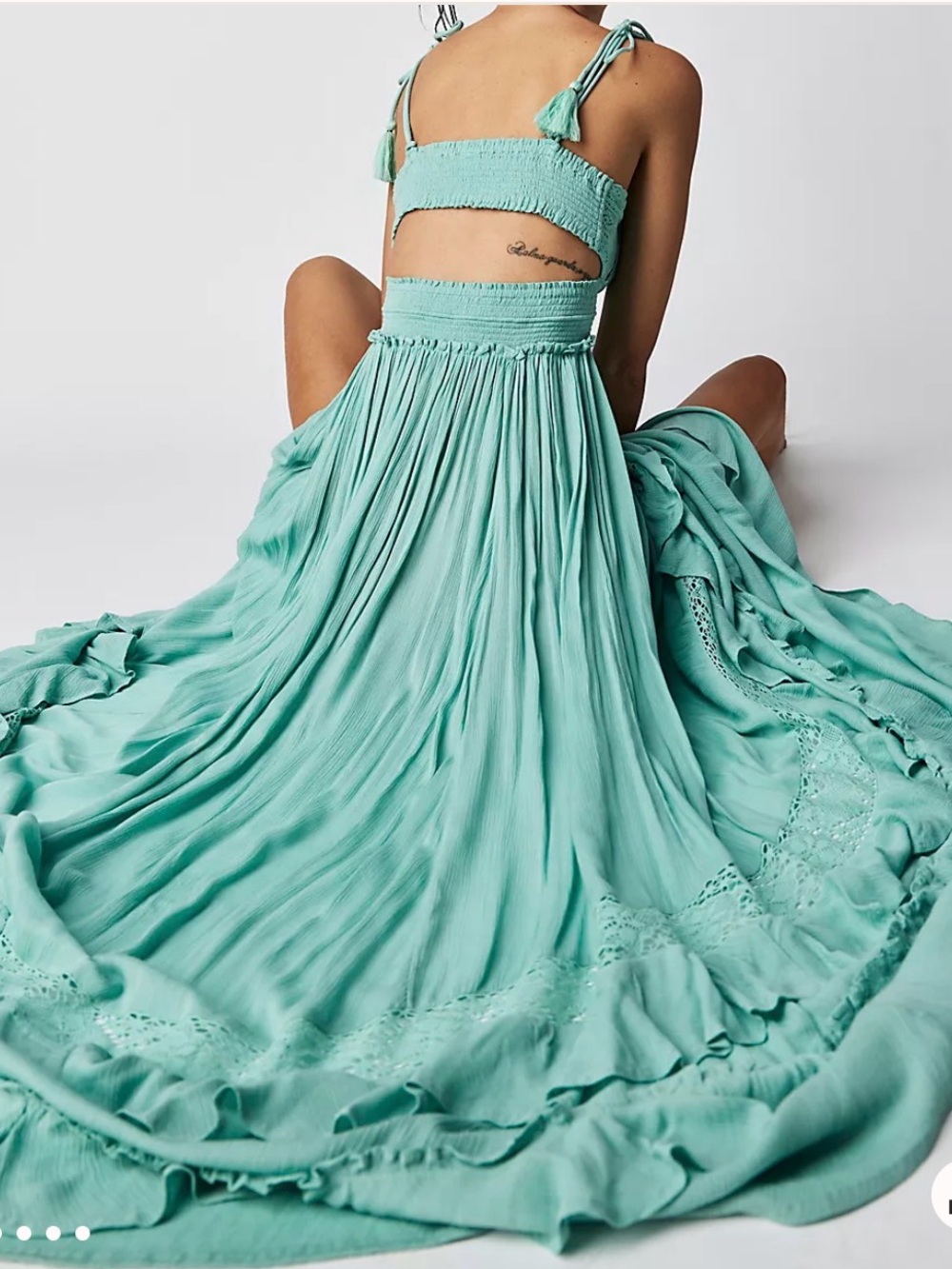 Women's Green Maxi Dress very similar to Santa Maria dress from free people